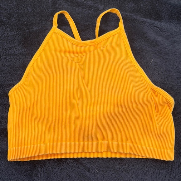 Yellow Ribbed Crop Top - Picture 1 of 2